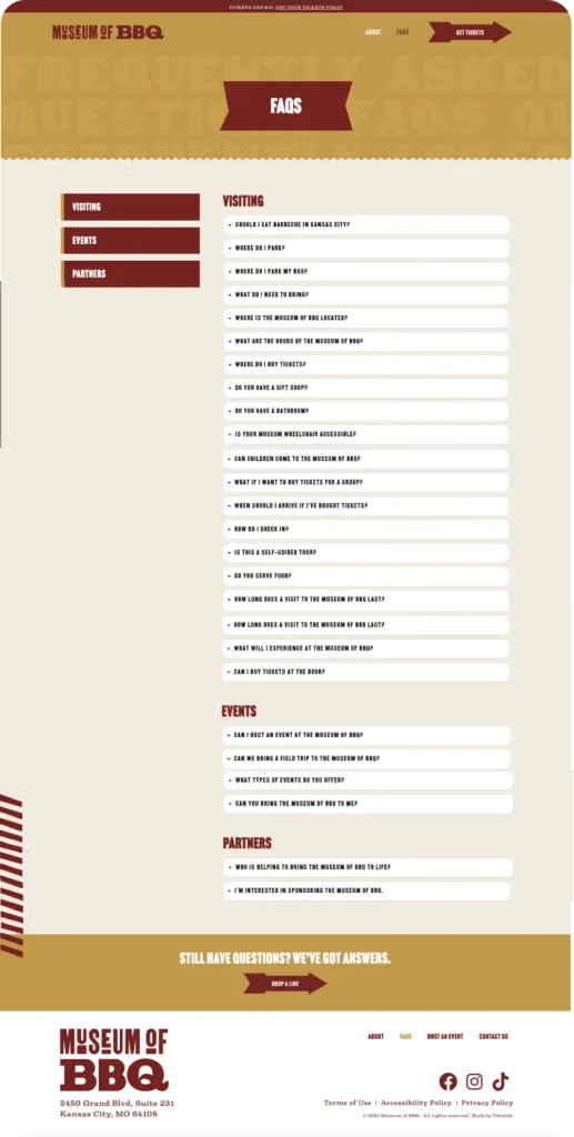 Museum of BBQ FAQS