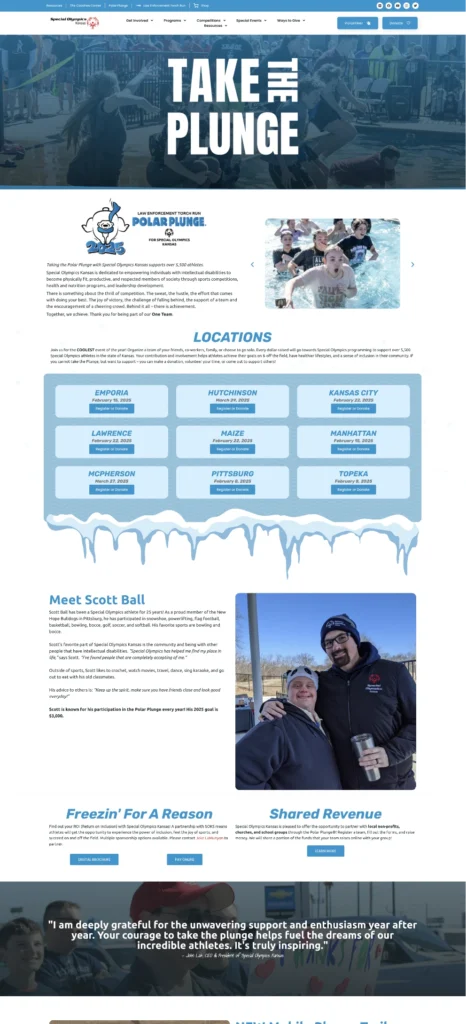 Special Olympics Plunge