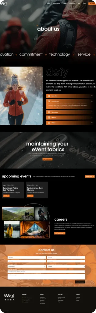 eVent Fabrics About